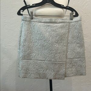 J. Crew Silver Textured Mini Skirt  JT